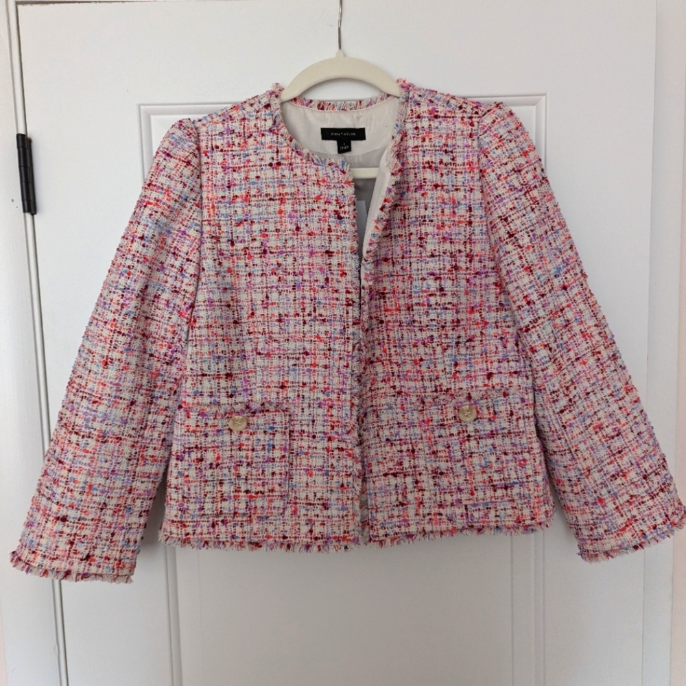 Ann Taylor Multicolor Tweed Blazer
